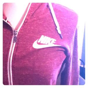 Burgundy Nike athletic jacket
